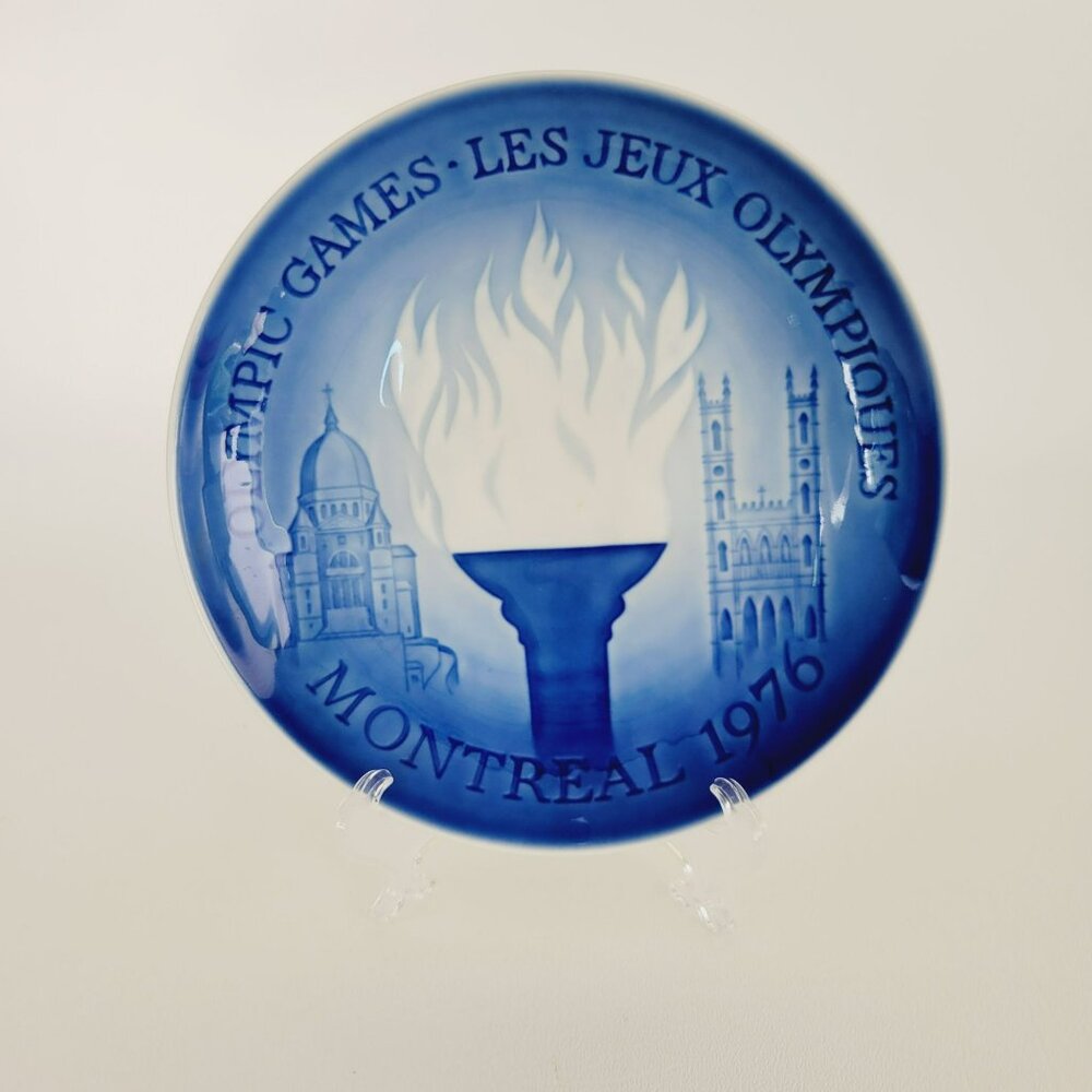 Vintage B&G Copenhagen Blue & White Olympic Games Collector Plate Montreal 1976